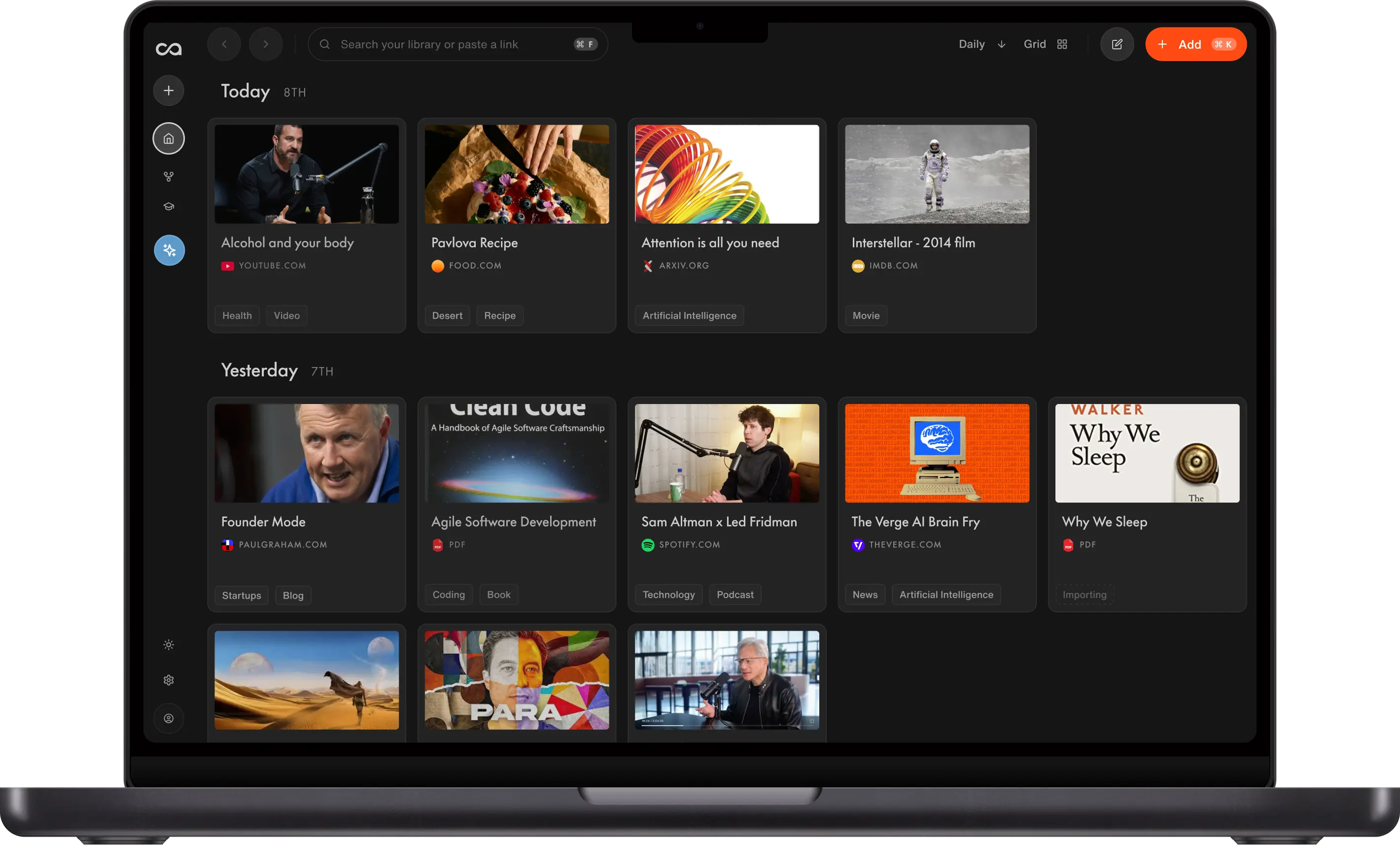 Recall web app on laptop